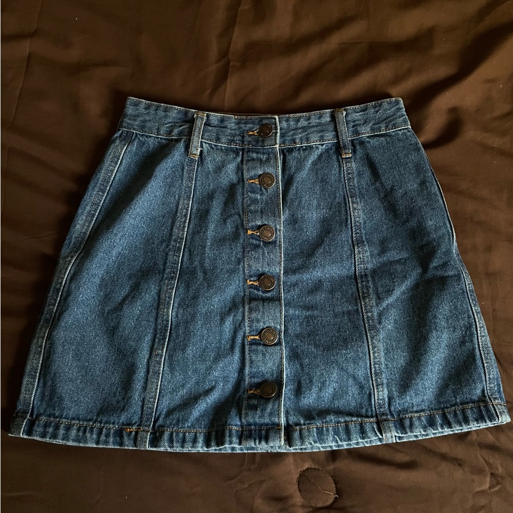 Forever 21 Blue Pleated A-line Mini Skirt